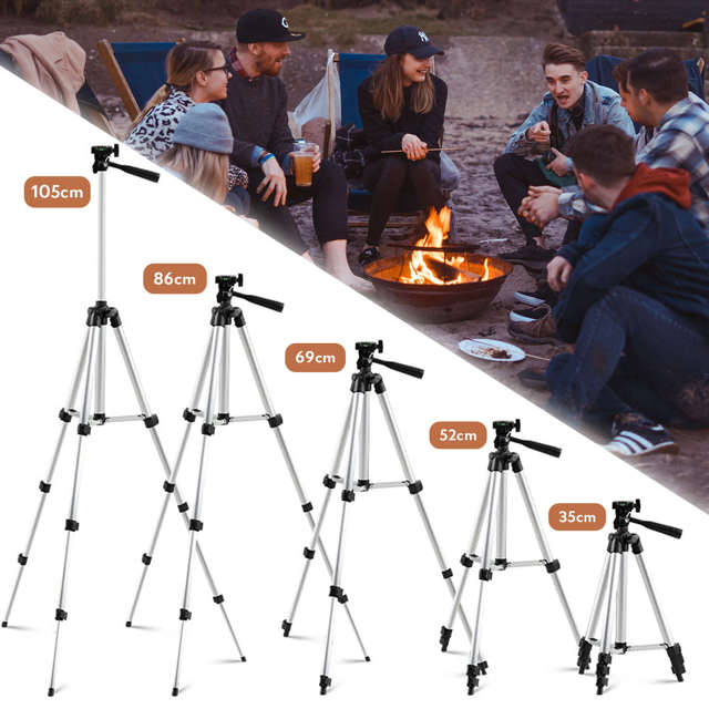 Alogy Statyw tripod lekki z pilotem i torbą do smartfona na aparat 105cm