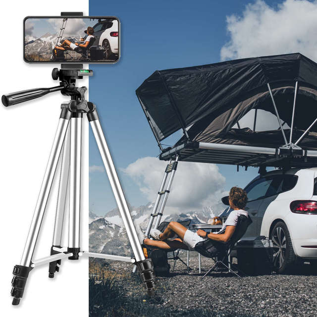 Alogy Statyw tripod lekki z pilotem i torbą do smartfona na aparat 105cm