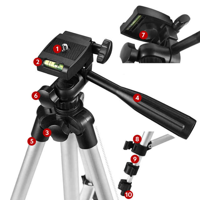 Alogy Statyw tripod lekki z pilotem i torbą do smartfona na aparat 105cm