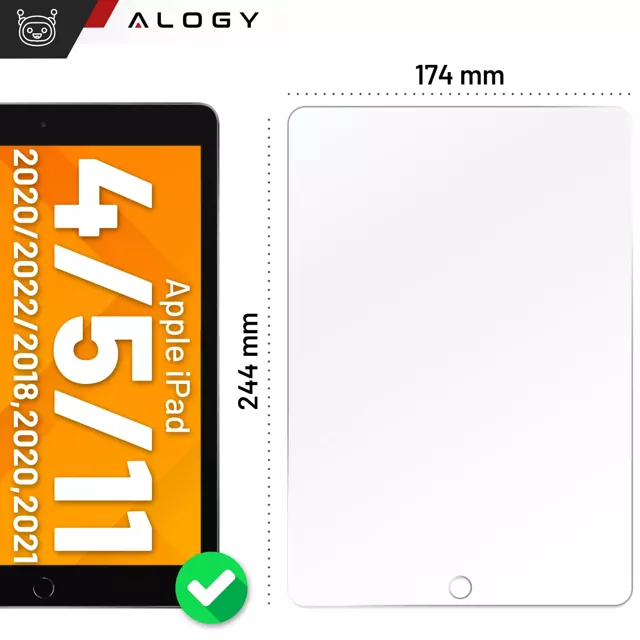 Alogy Szkło hartowane 9H na ekran do iPad Air 4 2020/ Air 5 2022/ iPad Pro 11 2018/ 2020