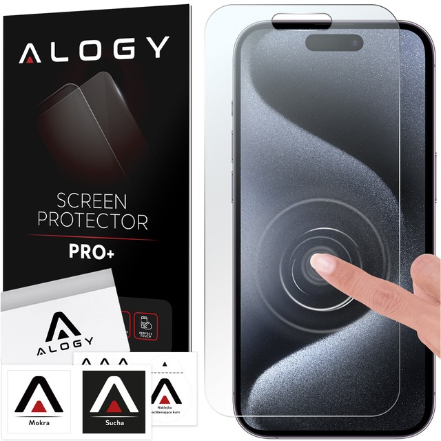 Alogy Szkło hybrydowe do Apple iPhone 15 Pro Max na ekran Flexi Glass 9H płaskie