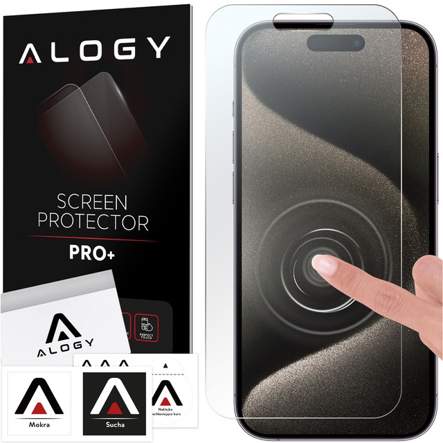 Alogy Szkło hybrydowe do Apple iPhone 15 Pro na ekran Flexi Glass 9H płaskie na ekran