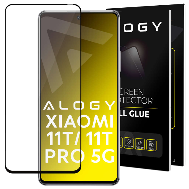 Alogy Szkło na ekran Full Glue case friendly do Xiaomi 11T 5G / 11T Pro 5G Czarne