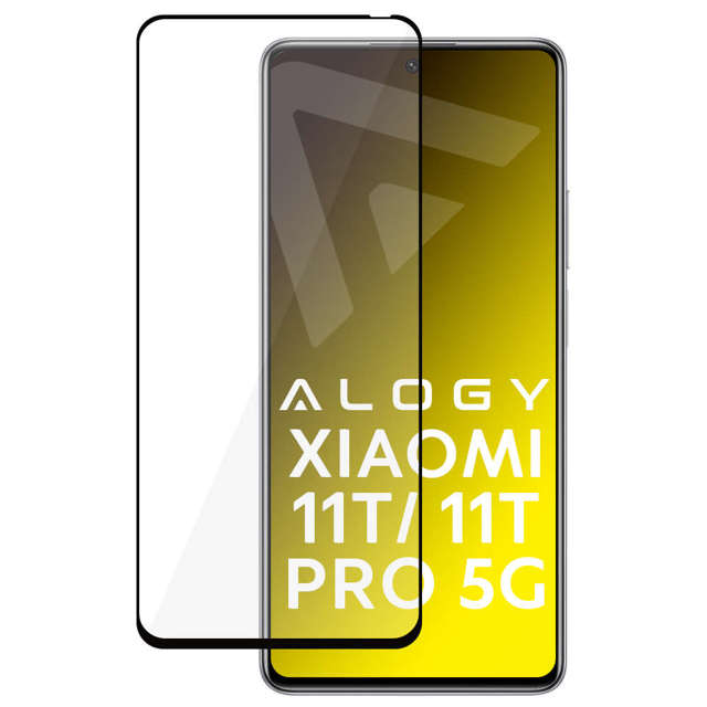 Alogy Szkło na ekran Full Glue case friendly do Xiaomi 11T 5G / 11T Pro 5G Czarne