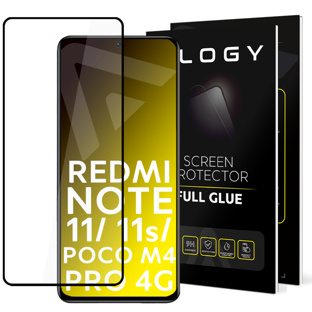 Alogy Szkło na ekran Full Glue case friendly do Xiaomi Redmi Note 11 / 11s/ Poco M4 Pro 4G Czarne