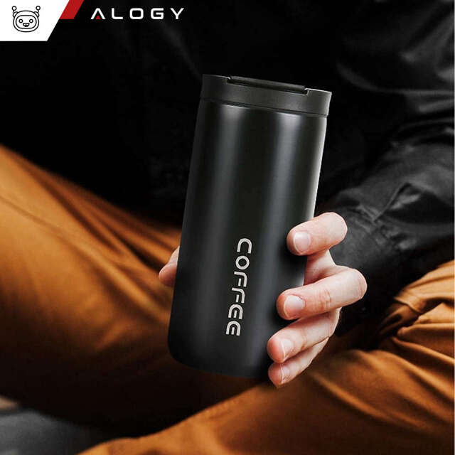 Alogy Termos kubek termiczny Simple Thermal Cup 400ml Czarny