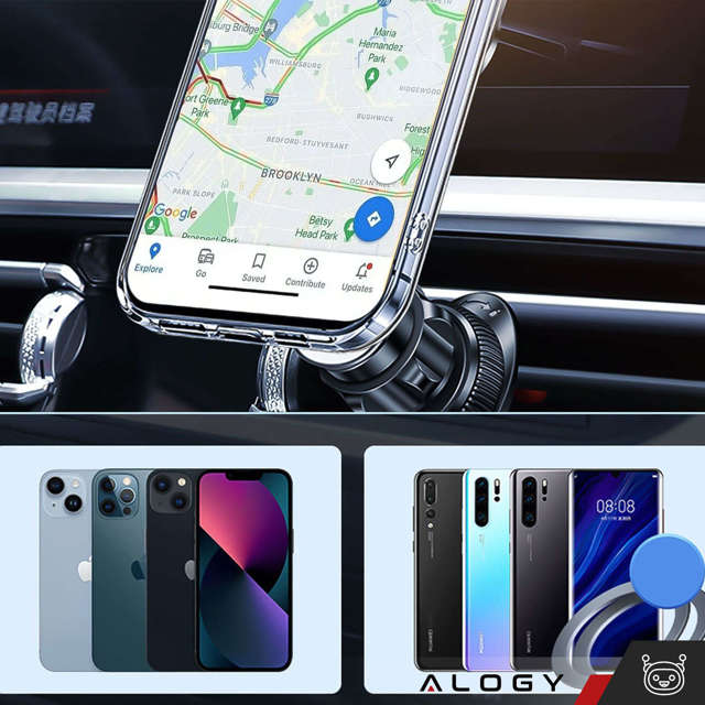 Alogy Uchwyt do samochodu samochodowy MagSafe Airvent car holder do telefonu do MagSafe na kratkę Czarny