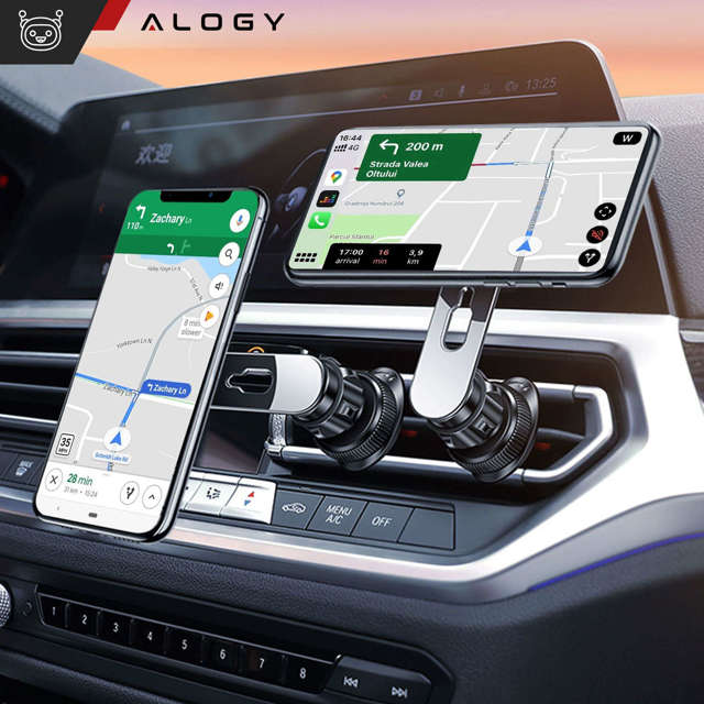 Alogy Uchwyt do samochodu samochodowy MagSafe Airvent car holder do telefonu do MagSafe na kratkę Czarny