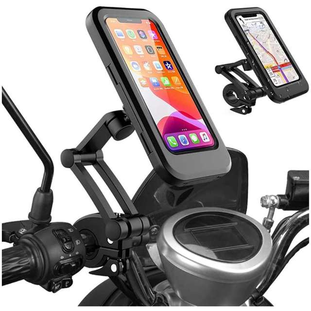 Alogy Uchwyt na rower wodoszczelny Waterproof Bicycle Phone Holder na kierownicę do telefonu Czarny