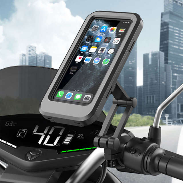 Alogy Uchwyt na rower wodoszczelny Waterproof Bicycle Phone Holder na kierownicę do telefonu Czarny