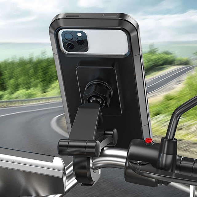 Alogy Uchwyt na rower wodoszczelny Waterproof Bicycle Phone Holder na kierownicę do telefonu Czarny