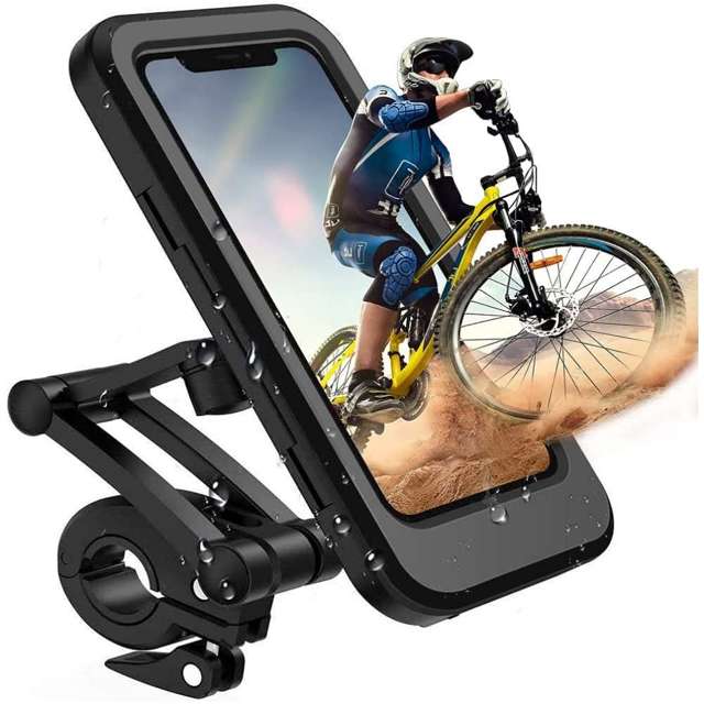 Alogy Uchwyt na rower wodoszczelny Waterproof Bicycle Phone Holder na kierownicę do telefonu Czarny