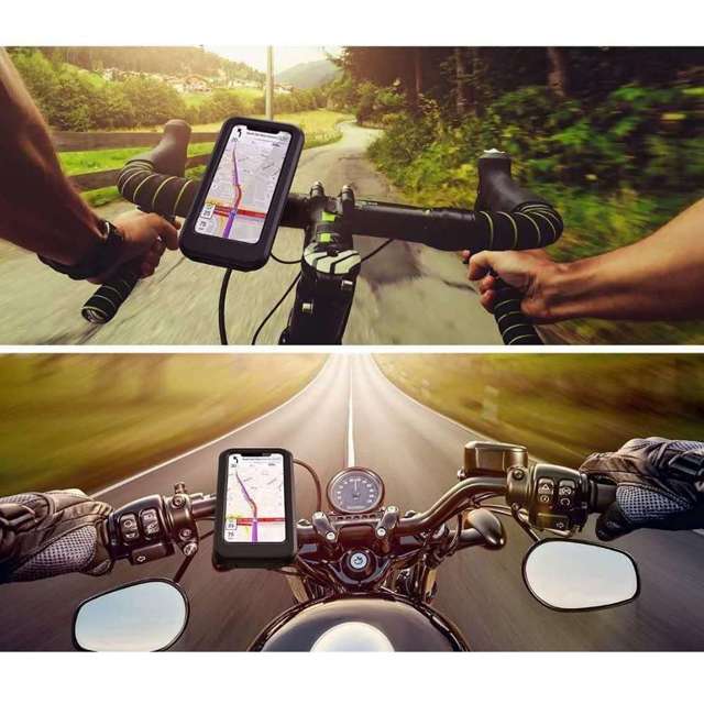 Alogy Uchwyt na rower wodoszczelny Waterproof Bicycle Phone Holder na kierownicę do telefonu Czarny