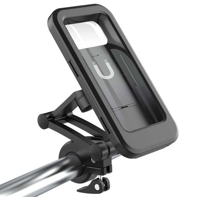 Alogy Uchwyt na rower wodoszczelny Waterproof Bicycle Phone Holder na kierownicę do telefonu Czarny