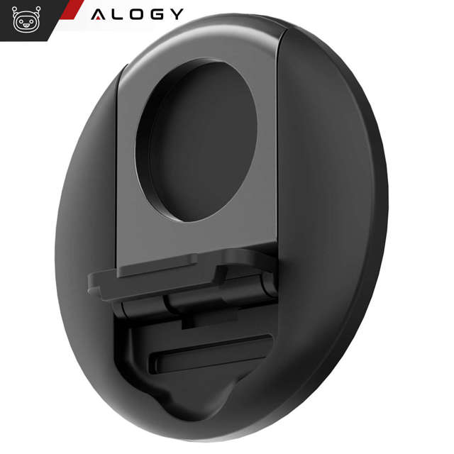 Alogy Uchwyt podstawka Ring Stand Holder do MagSafe mocowanie na iPhone 14 13 12 do MacBook zaczep czarny