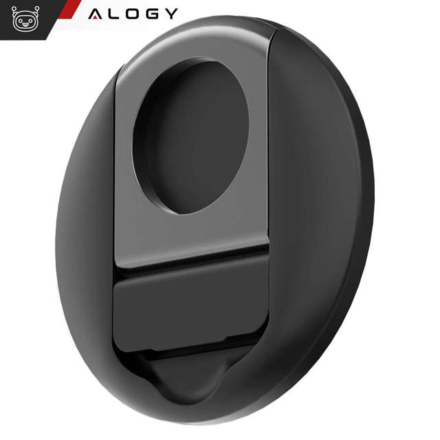 Alogy Uchwyt podstawka Ring Stand Holder do MagSafe mocowanie na iPhone 14 13 12 do MacBook zaczep czarny