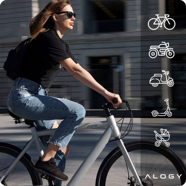 Alogy Uchwyt rowerowy Metal Bike Holder do telefonu na kierownicę do roweru motoru hulajnoga Czarny