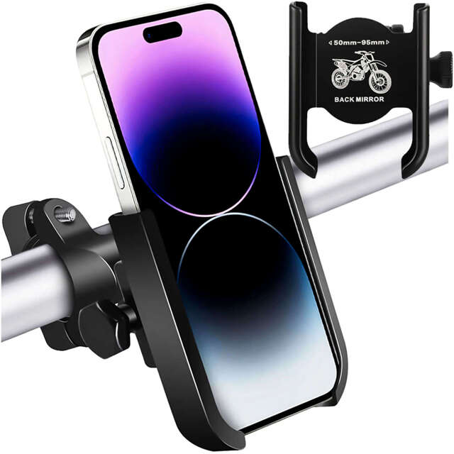 Alogy Uchwyt rowerowy Metal Bike Holder do telefonu na kierownicę do roweru motoru hulajnoga Czarny