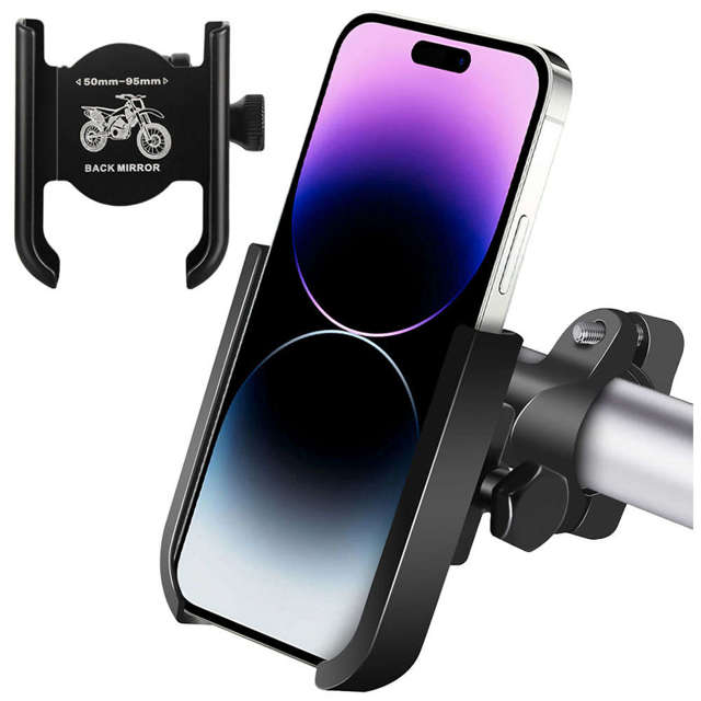 Alogy Uchwyt rowerowy Metal Bike Holder do telefonu na kierownicę do roweru motoru hulajnoga Czarny