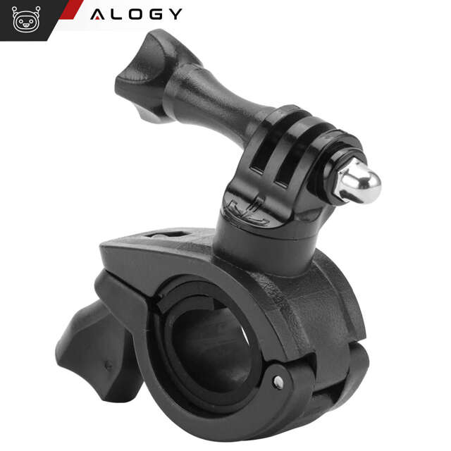 Alogy Uchwyt rowerowy do GoPro Hero 11 10 9 8 DJI Action do kamer na kierownicę motocykl rower czarny