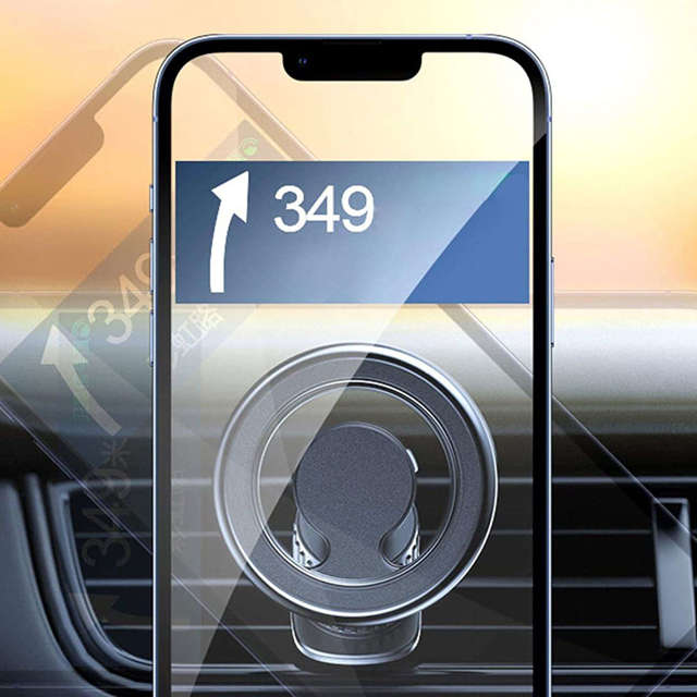 Alogy Uchwyt samochodowy Car Holder magnetyczny do MagSafe do iPhone 14 13 12 do kratki czarny