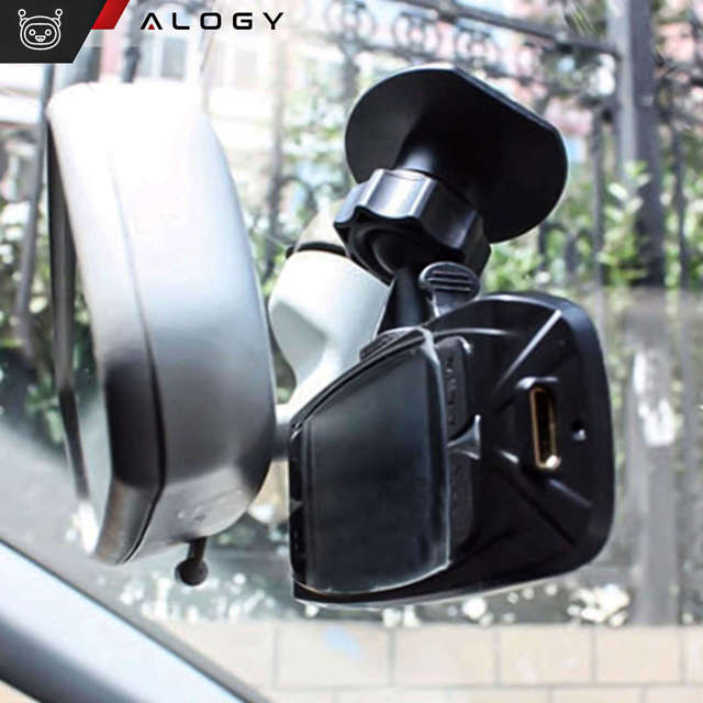 Alogy Uchwyt samochodowy Car Holder z montażem dla GoPro Adapter przyssawka Czarny