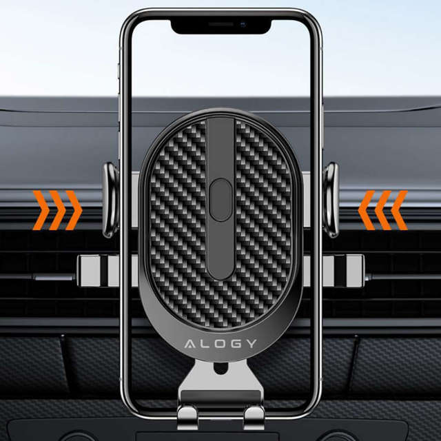 Alogy Uchwyt samochodowy Easy One Touch do telefonu 6.5" grawitacyjny na deskę rozdzielczą i szybę, kratkę czarny