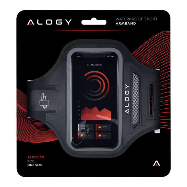 Alogy WaterProof Sport ArmBand Wodoodporne 2x etui sportowe opaska na ramię do telefonu 6.7 cali Czarna [2szt]