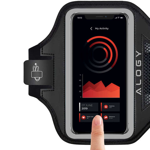 Alogy WaterProof Sport ArmBand Wodoodporne 2x etui sportowe opaska na ramię do telefonu 6.7 cali Czarna [2szt]