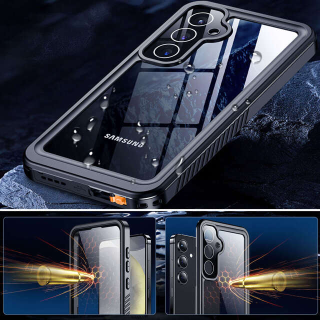 Alogy Waterproof Case Etui do Samsung Galaxy S24+ Plus Pancerne wodoodporne IP68 360 Armor czarne