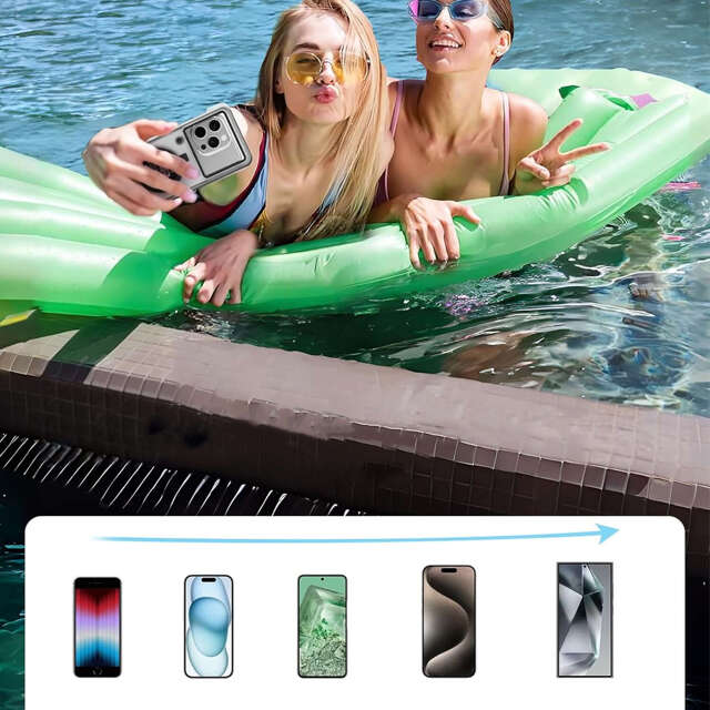 Alogy Waterproof Case Etui wodoodporne wodoszczelne IPX68 uniwersalne na telefon do 6.9 cala futerał do wody + Smyczka Czarne