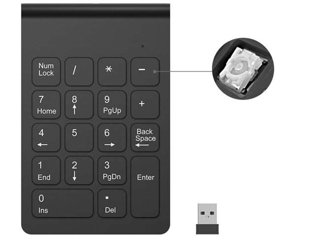 Alogy Wireless KeyPad Klawiatura Numeryczna Bezprzewodowa Czarna