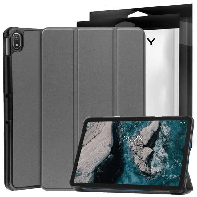 Alogy Zamykane etui na tablet z klapką Book Cover Case do Nokia T20 Szare