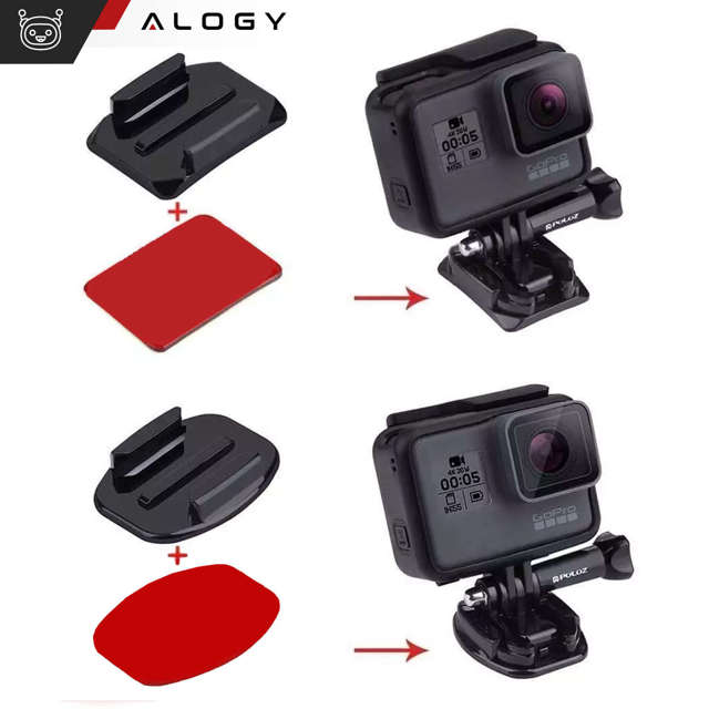 Alogy Zestaw akcesoriów montażowych 20w1 na kask do kamer sportowych GoPro, DJI, Insta360, SJCam, Eken 