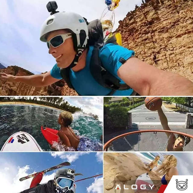 Alogy Zestaw akcesoriów montażowych 20w1 na kask do kamer sportowych GoPro, DJI, Insta360, SJCam, Eken 