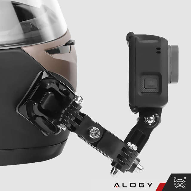 Alogy Zestaw akcesoriów montażowych 20w1 na kask do kamer sportowych GoPro, DJI, Insta360, SJCam, Eken 