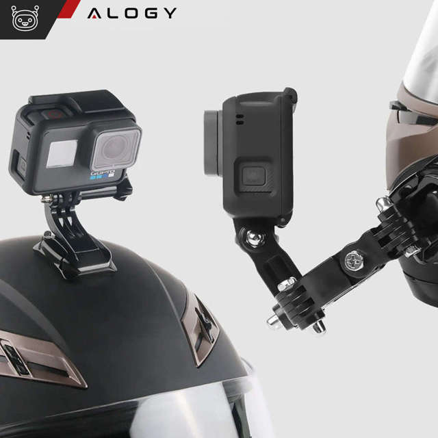 Alogy Zestaw akcesoriów montażowych 20w1 na kask do kamer sportowych GoPro, DJI, Insta360, SJCam, Eken 