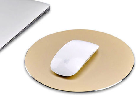 Alogy aluminiowa podkładka pod mysz apple magic mouse okrągła złota