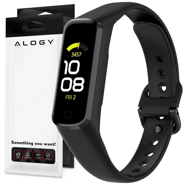 Alogy gumowy Pasek do smartwatcha do Samsung Galaxy Fit 2 SM-R220 Czarny