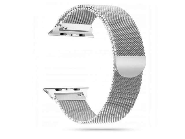 Bransoleta Milanese pasek Alogy do Apple Watch 42/44/45mm srebrna
