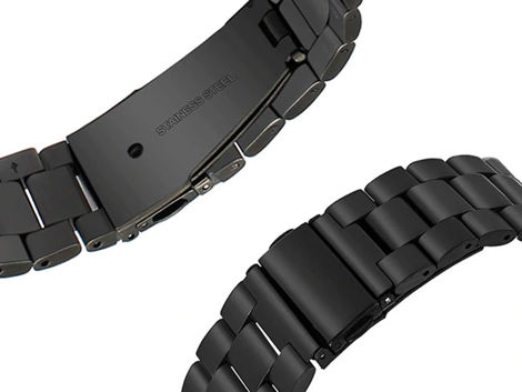 Bransoleta Stainless Steel Alogy stal nierdzewna do smartwatcha 22mm Czarny
