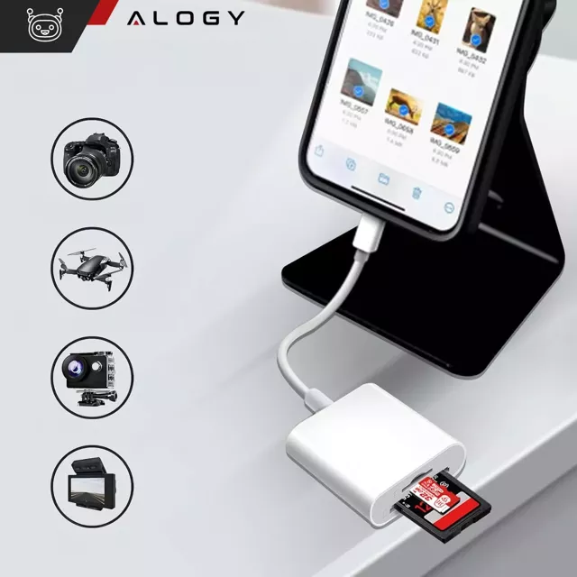 Czytnik kart pamięci Alogy SD Micro Card Reader do iPhone adapter przejściówka USB-C