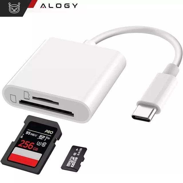 Czytnik kart pamięci Alogy SD Micro Card Reader do iPhone adapter przejściówka USB-C