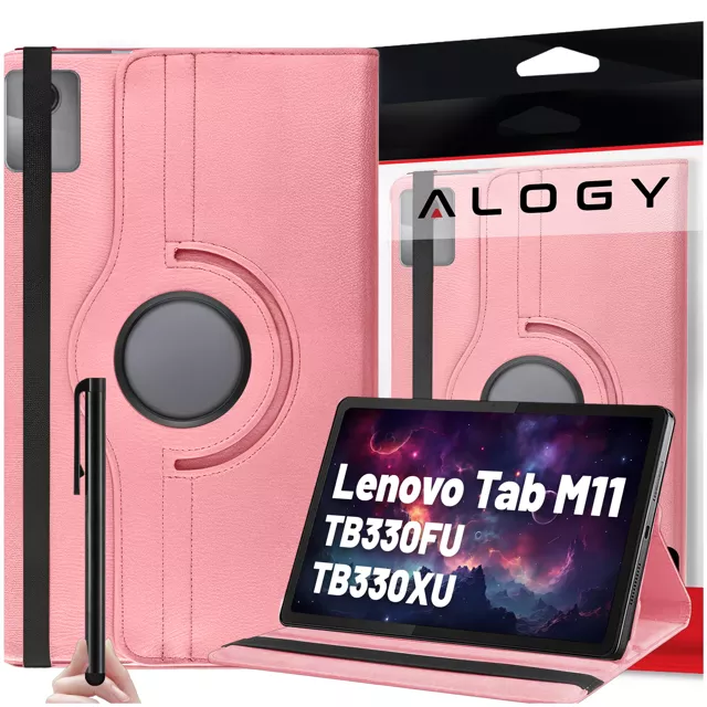 Etui 360 do Lenovo Tab K11E / M11 10.95" TB330FU / TB330XU / TB331FC obrotowe pokrowiec obudowa z klapką na tablet Case Alogy Różowe