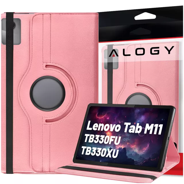 Etui 360 do Lenovo Tab K11E / M11 10.95" TB330FU / TB330XU / TB331FC obrotowe pokrowiec obudowa z klapką na tablet Case Alogy Różowe