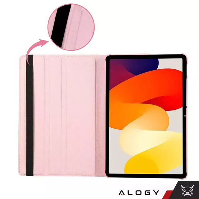 Etui 360 do Lenovo Tab K11E / M11 10.95" TB330FU / TB330XU / TB331FC obrotowe pokrowiec obudowa z klapką na tablet Case Alogy Różowe