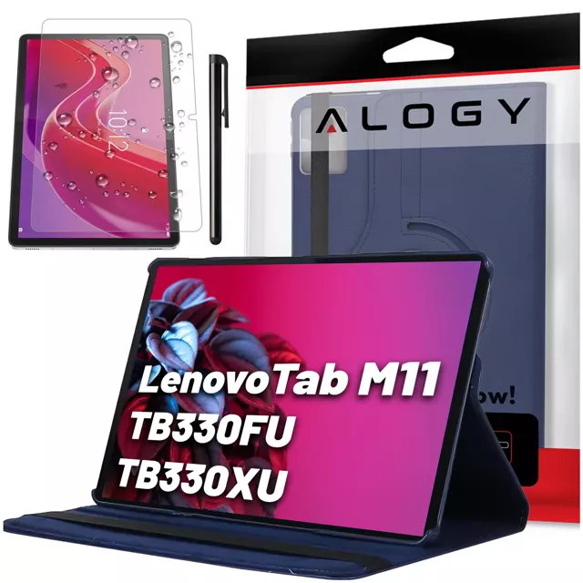 Etui 360 do Lenovo Tab M11 10.95" TB330FU / TB330XU / TB331FC obrotowe pokrowiec obudowa z klapką na tablet Case Alogy Granatowe