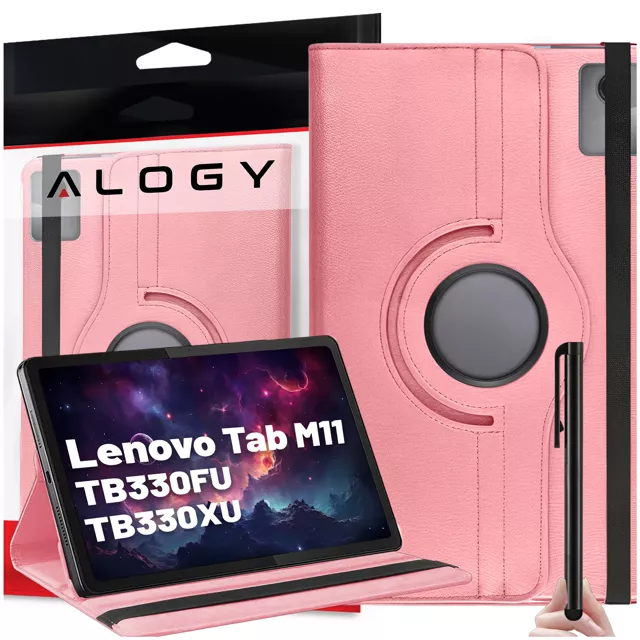 Etui 360 do Lenovo Tab M11 10.95" TB330FU / TB330XU obrotowe pokrowiec obudowa z klapką na tablet Case Alogy Różowe