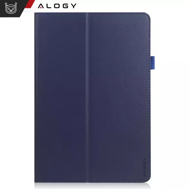 Etui + Szkło do Lenovo Tab K11E / M11 10.95" TB330FU/TB330XU/TB331FC stojak pokrowiec obudowa z klapką na tablet Case Alogy Granatowe + Rysik Gratis