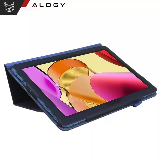 Etui + Szkło do Lenovo Tab K11E / M11 10.95" TB330FU/TB330XU/TB331FC stojak pokrowiec obudowa z klapką na tablet Case Alogy Granatowe + Rysik Gratis